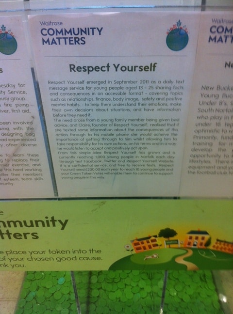 You are currently viewing Respect Yourself supported by Waitrose Community Matters
